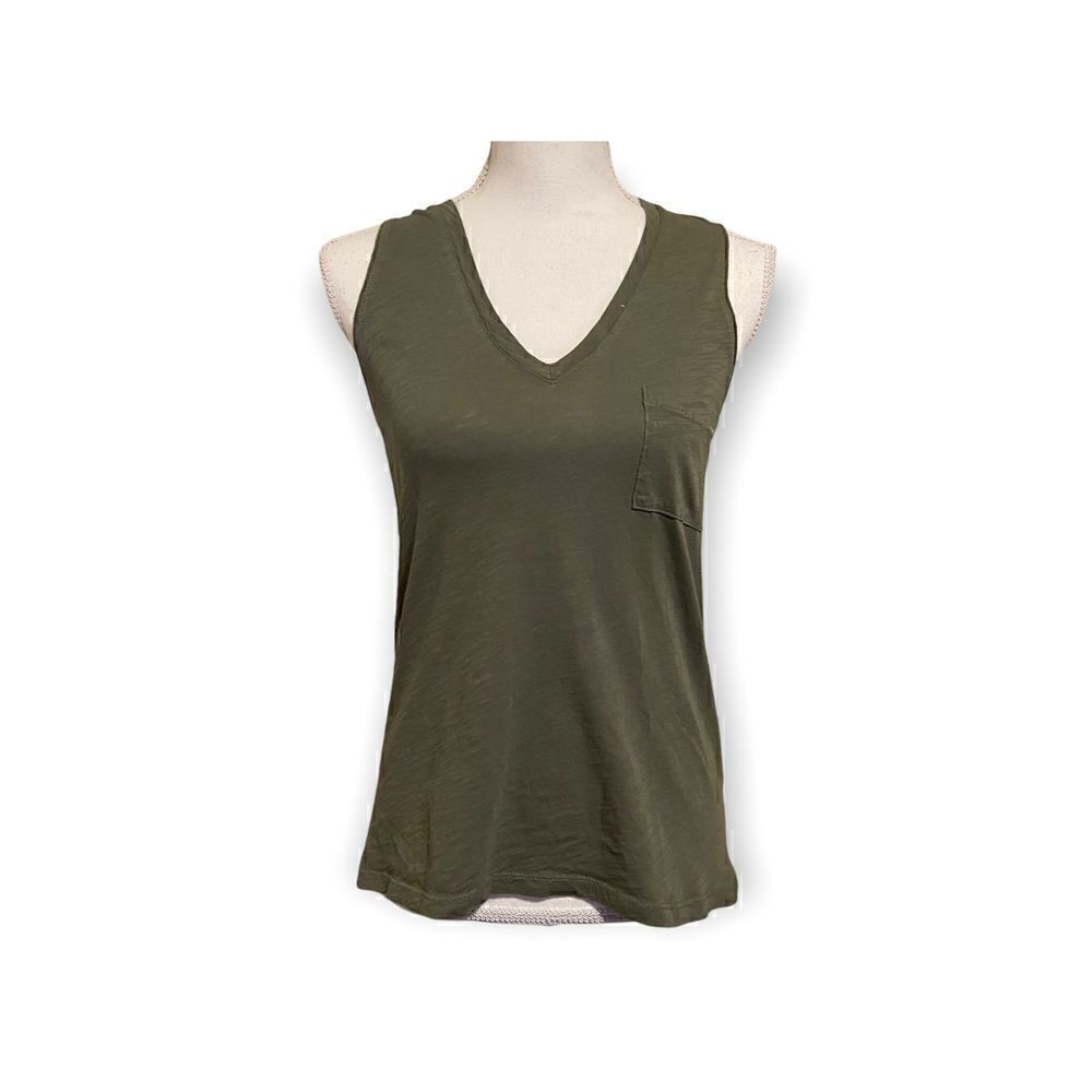 Madewell Women's Army Green V-neck Top